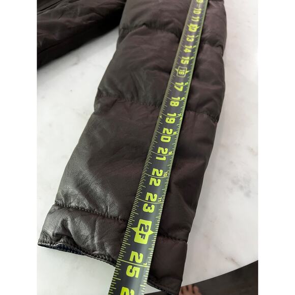 $7000 Brunello Cucinelli Brown Leather Puffer Jacket Removable Hood Men M/L - Picture 12 of 12